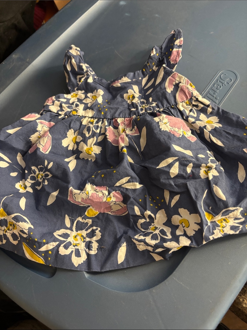 Carter's Navy Floral Baby Dress with Pink & Yellow Blooms Newborn